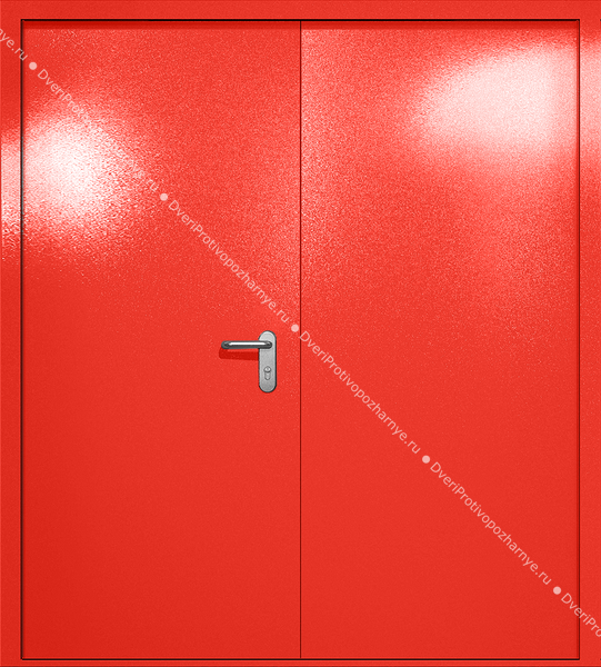 Двупольная глухая дверь ei-60 (цвет красный RAL 3020) Двупольная глухая дверь ei-60 (цвет красный RAL 3020)
