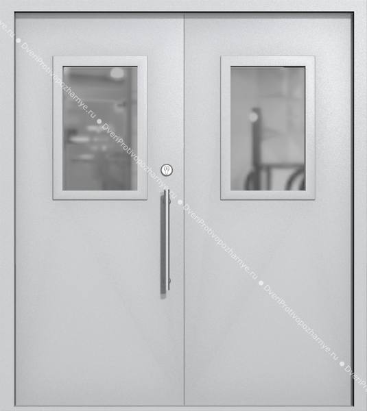 Двупольная техническая дверь со стеклами 600x400 (цвет светло-серый RAL 7047) Двупольная техническая дверь со стеклами 600x400 (цвет светло-серый RAL 7047)