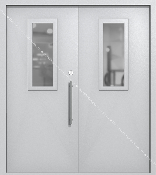 Двупольная техническая дверь со стеклами 700x300 (цвет светло-серый RAL 7047) Двупольная техническая дверь со стеклами 700x300 (цвет светло-серый RAL 7047)
