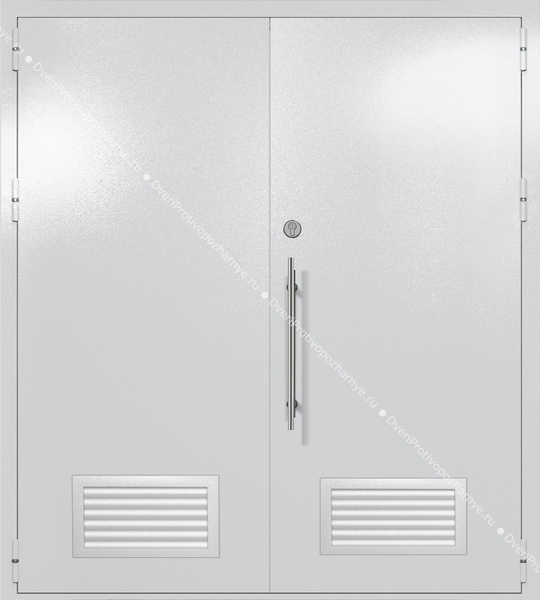 Двупольная глухая техническая дверь с вентиляцией (цвет светло-серый RAL 7047) Двупольная глухая техническая дверь с вентиляцией (цвет светло-серый RAL 7047)