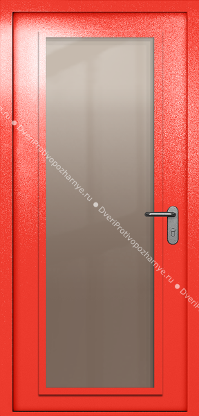 Однопольная дверь eiw-60 с максимальным стеклом (цвет красный RAL 3020)