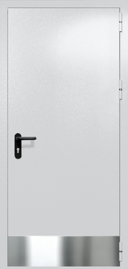 Однопольная глухая дверь ei-60 с отбойником (цвет светло-серый RAL 7047)