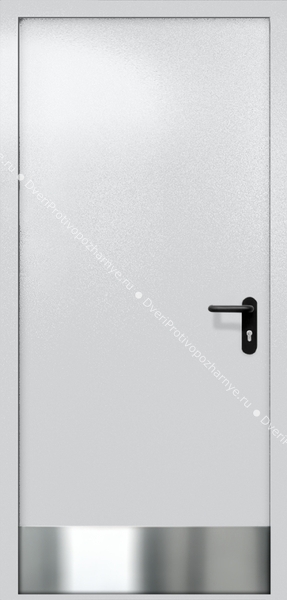 Однопольная глухая дверь ei-60 с отбойником (цвет светло-серый RAL 7047)