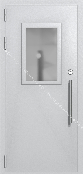 Однопольная техническая дверь со стеклом 600x400 (цвет светло-серый RAL 7047) Однопольная техническая дверь со стеклом 600x400 (цвет светло-серый RAL 7047)