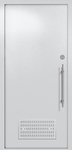 Однопольная глухая техническая дверь с вентиляцией (цвет светло-серый RAL 7047)