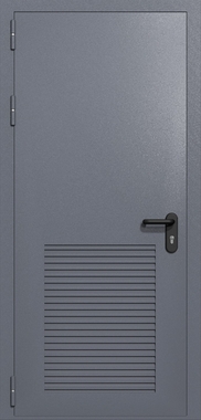 Однопольная глухая техническая дверь с вентиляцией (цвет темно-серый RAL 7015)