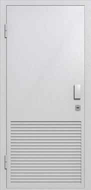 Однопольная глухая техническая дверь с вентиляцией (цвет светло-серый RAL 7047)