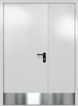 Полуторапольная глухая дверь ei-60 с отбойниками (цвет светло-серый RAL 7047)