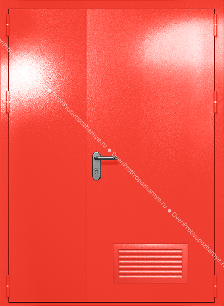 Полуторапольная глухая дверь ei-60 с вентиляцией (цвет красный RAL 3020)