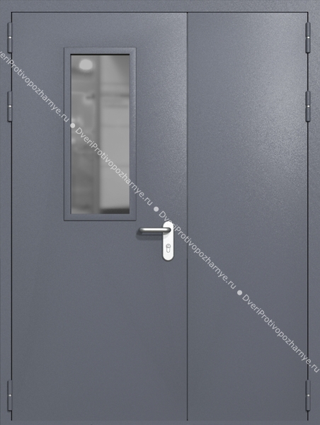 Полуторапольная дверь ei-60 со стеклом 700x300 и ручками хром (цвет темно-серый RAL 7015) Полуторапольная дверь ei-60 со стеклом 700x300 и ручками хром (цвет темно-серый RAL 7015)