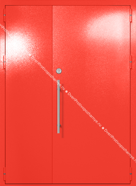 Полуторапольная глухая техническая дверь (цвет красный RAL 3020) Полуторапольная глухая техническая дверь (цвет красный RAL 3020)