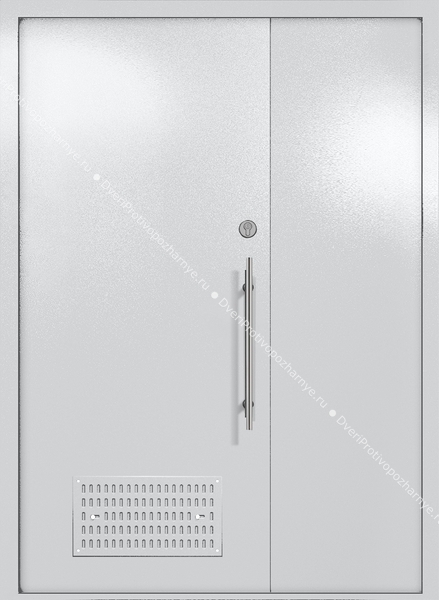 Полуторапольная глухая техническая дверь с вентиляцией (цвет светло-серый RAL 7047) Полуторапольная глухая техническая дверь с вентиляцией (цвет светло-серый RAL 7047)