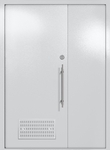 Полуторапольная глухая техническая дверь с вентиляцией (цвет светло-серый RAL 7047)
