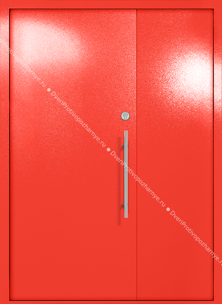 Полуторапольная глухая техническая дверь (цвет красный RAL 3020) Полуторапольная глухая техническая дверь (цвет красный RAL 3020)